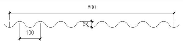 YX30-100-800型彩鋼板板型圖解